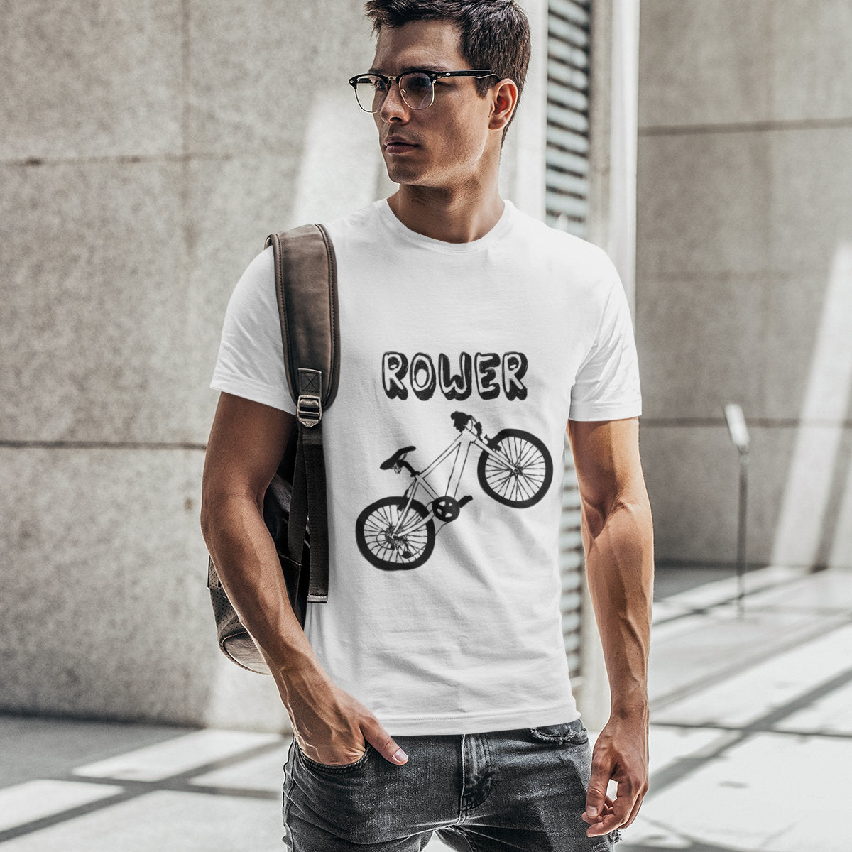 Biała UNISEX koszulka "ROWER"