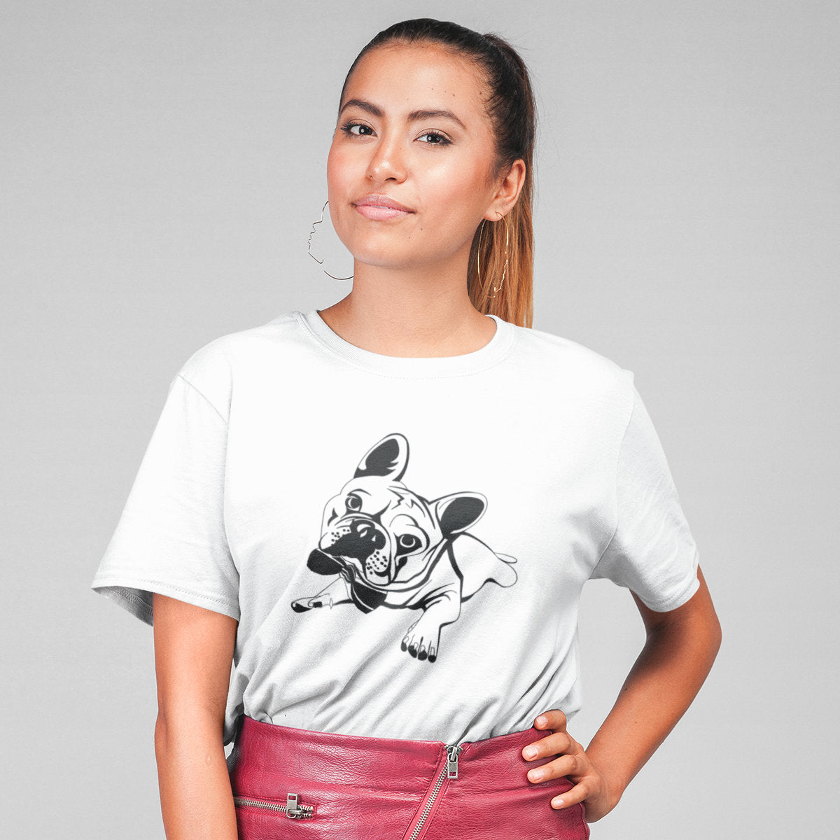 Biele tričko „French bulldog“