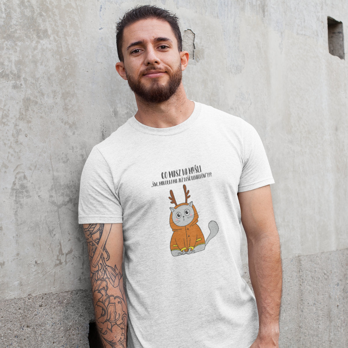 Biały UNISEX T-shirt Co masz na myśli