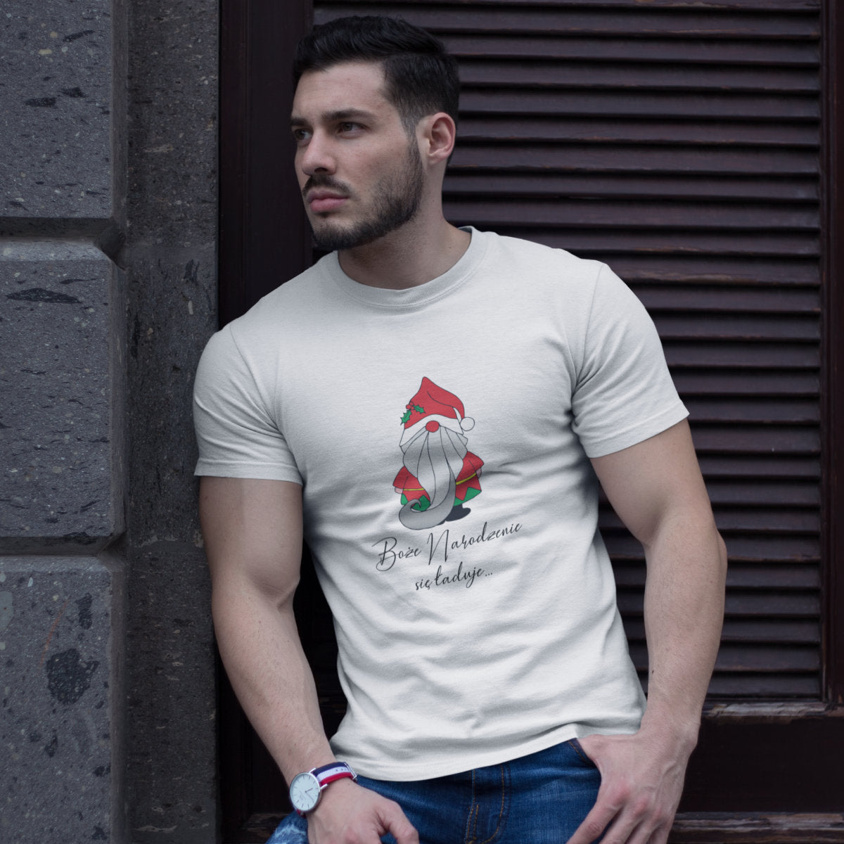 Biały UNISEX T-shirt Boże Narodzenie się ładuje