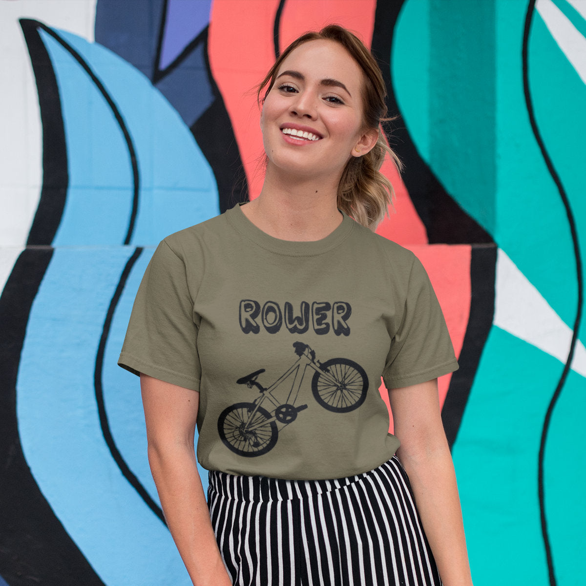 Khaki UNISEX koszulka "ROWER"