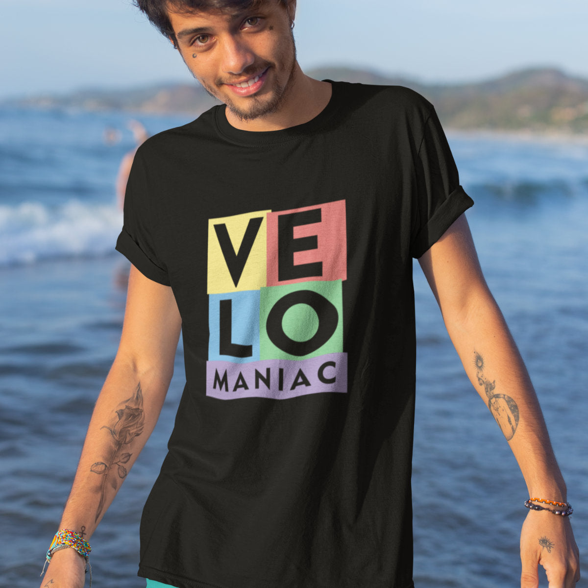 Czarna UNISEX koszulka "Velomaniac"