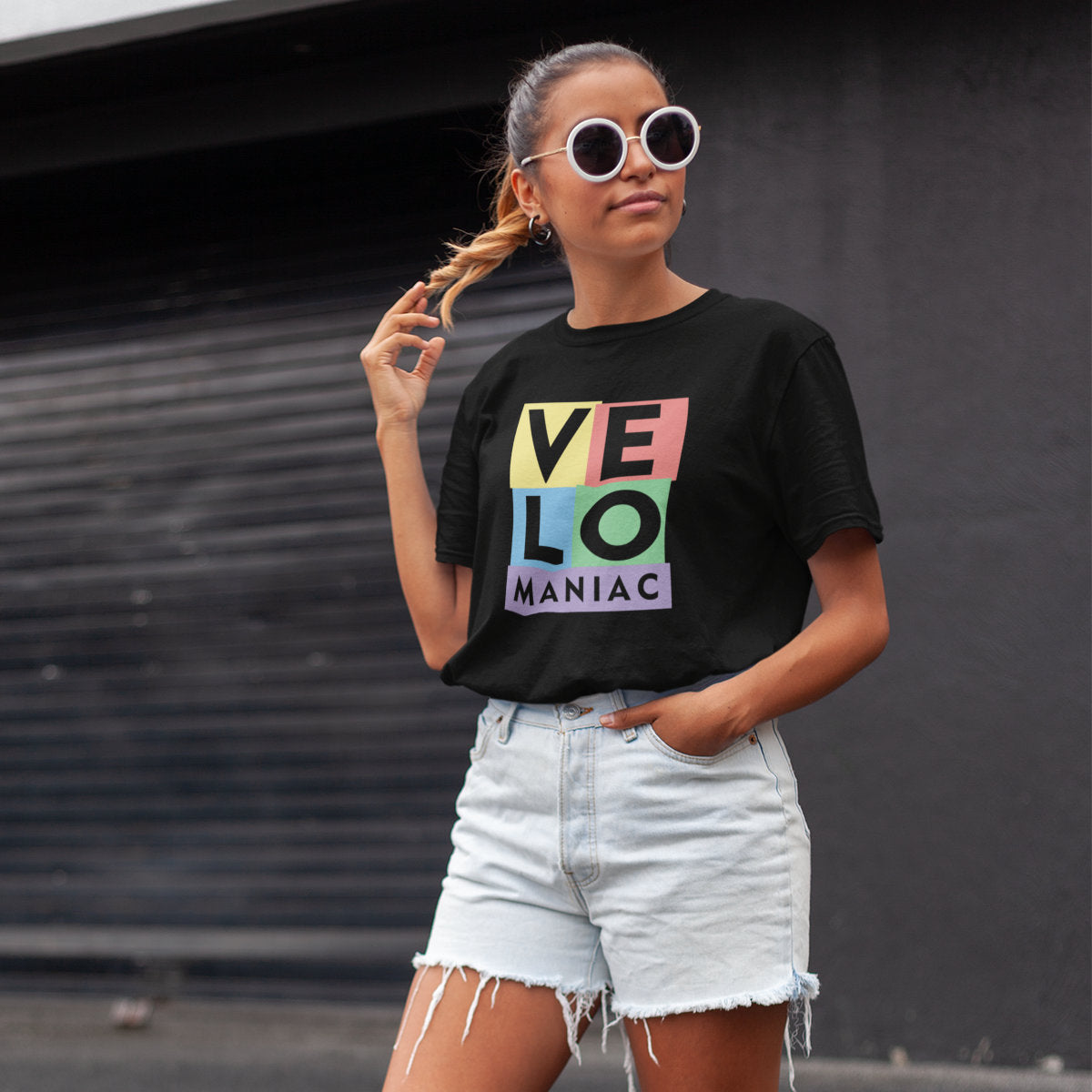 Czarna UNISEX koszulka "Velomaniac"