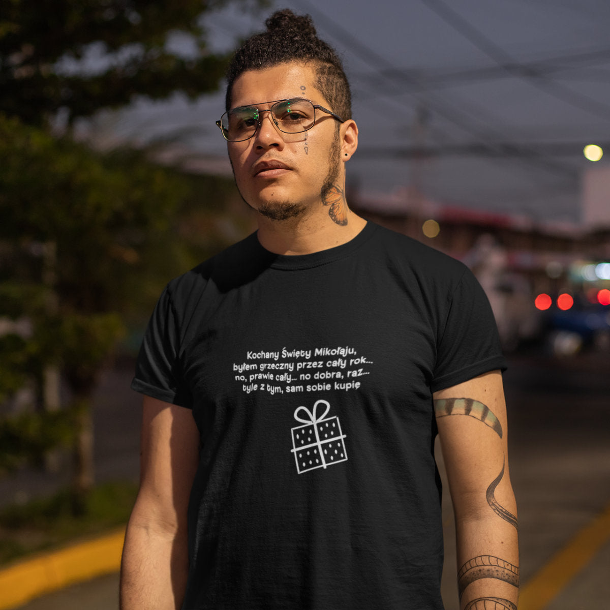 Czarny UNISEX T-shirt Byłem grzeczny