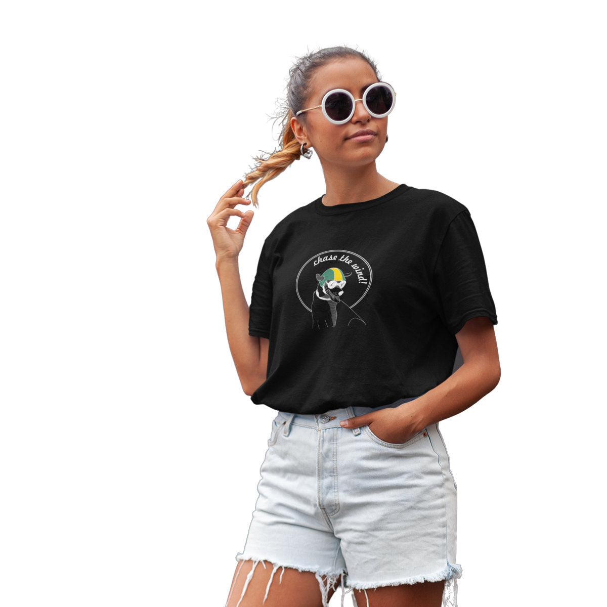 Czarna T-shirt Chase the wind