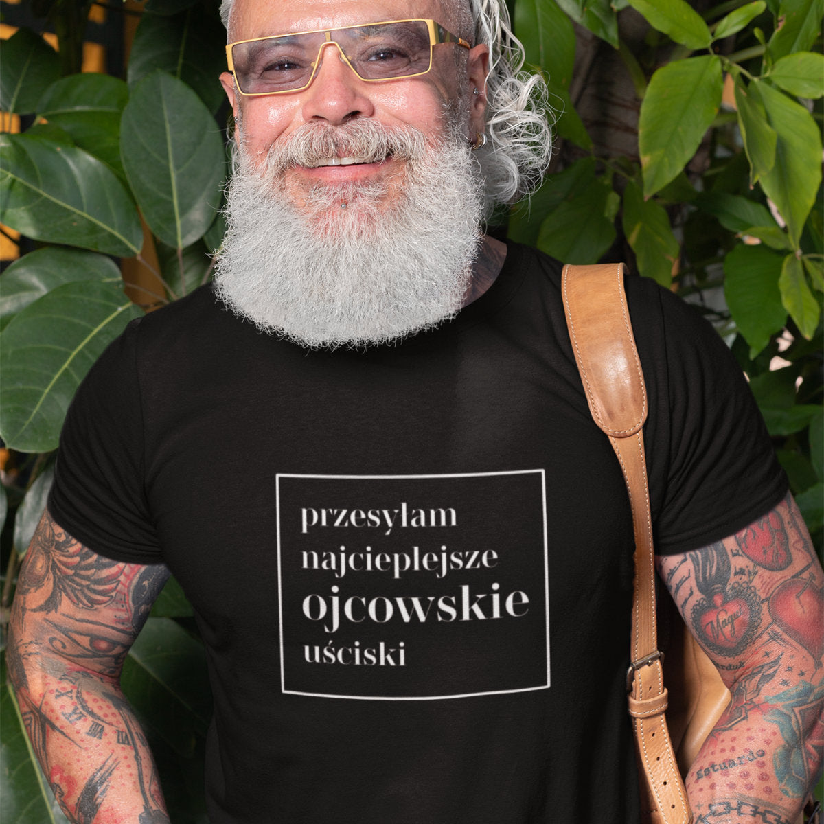 Czarny UNISEX T-shirt Ojcowskie uściski