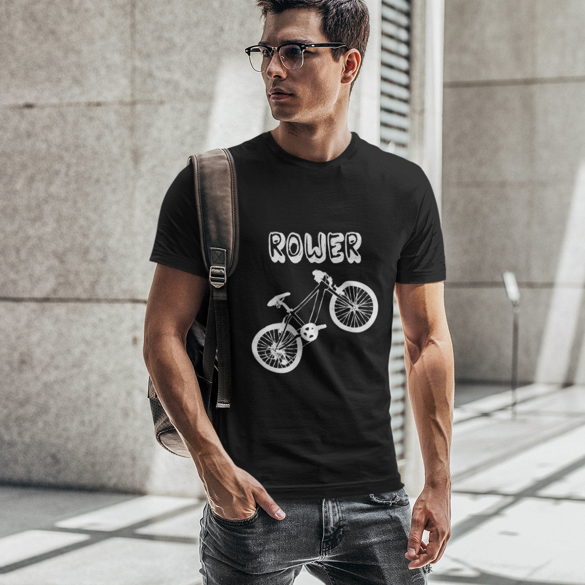 Czarna UNISEX koszulka "ROWER"