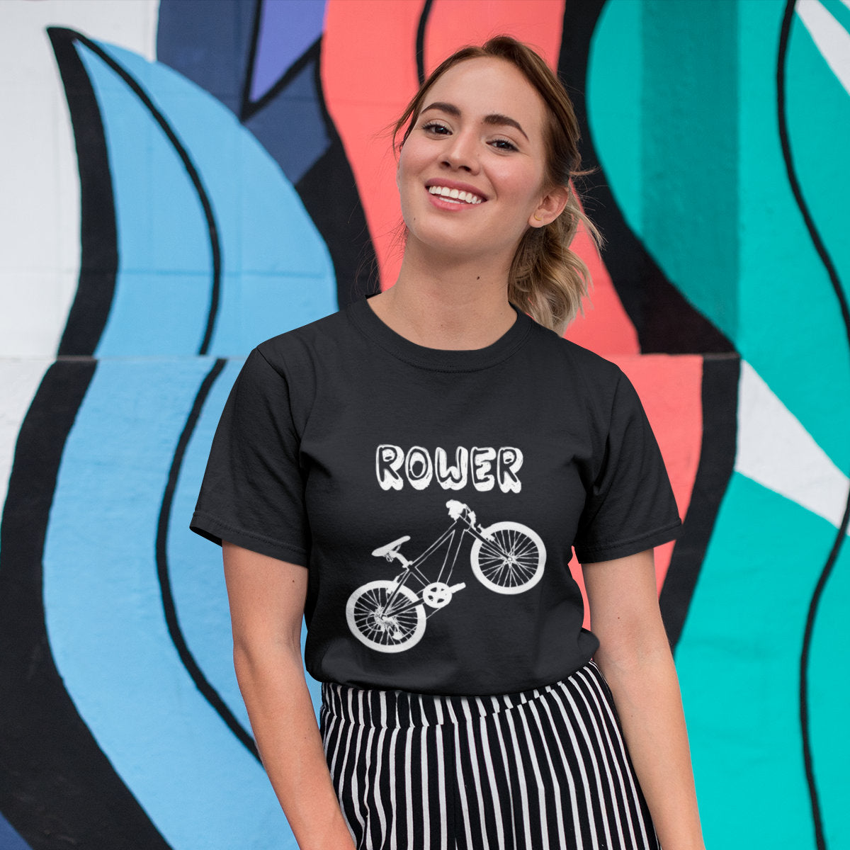 Czarna UNISEX koszulka "ROWER"