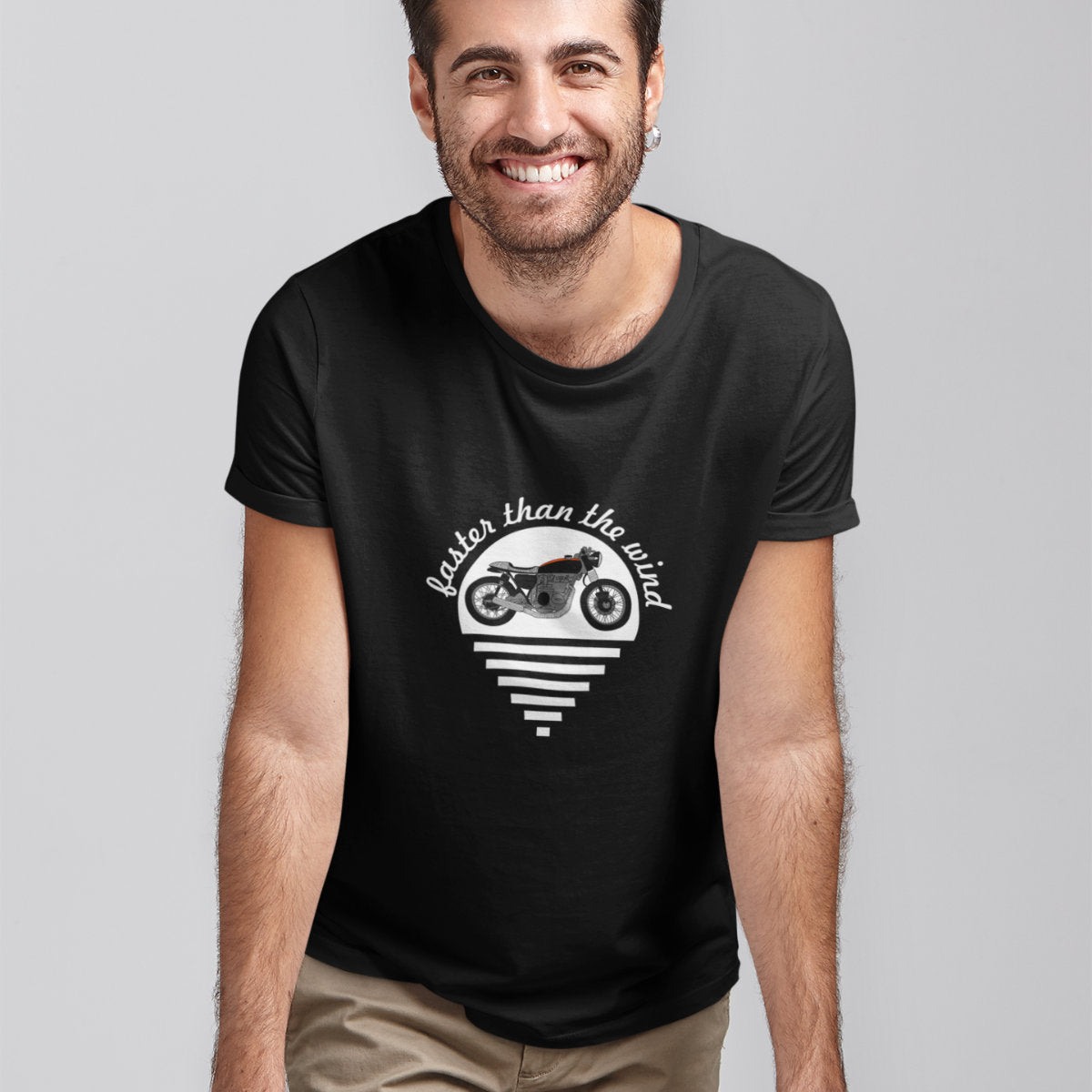 Czarna T-shirt Faster than the wind