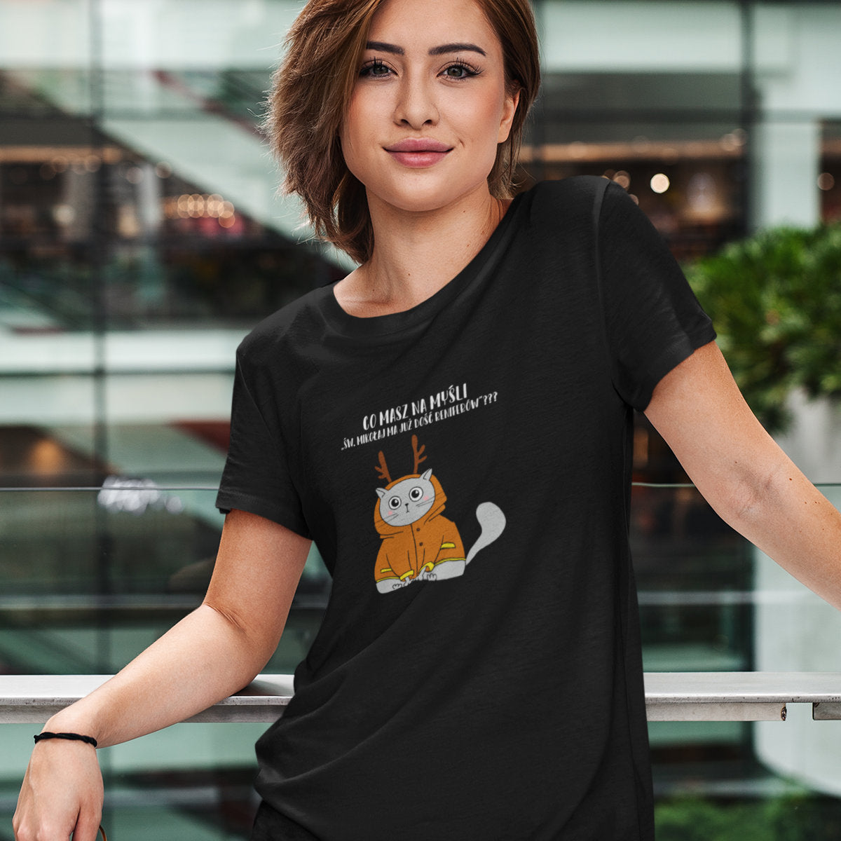 Czarny UNISEX T-shirt Co masz na myśli