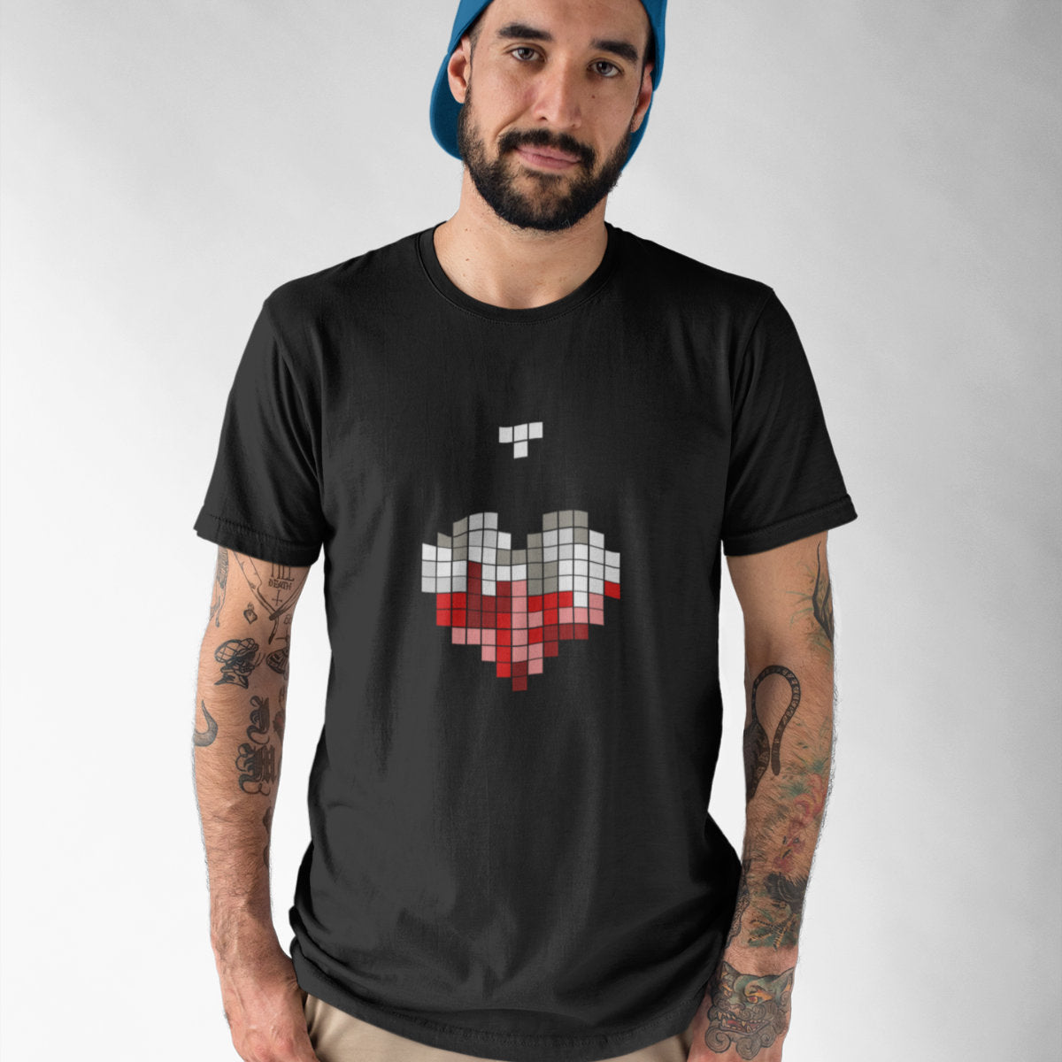 Czarny UNISEX T-shirt Polski tetris
