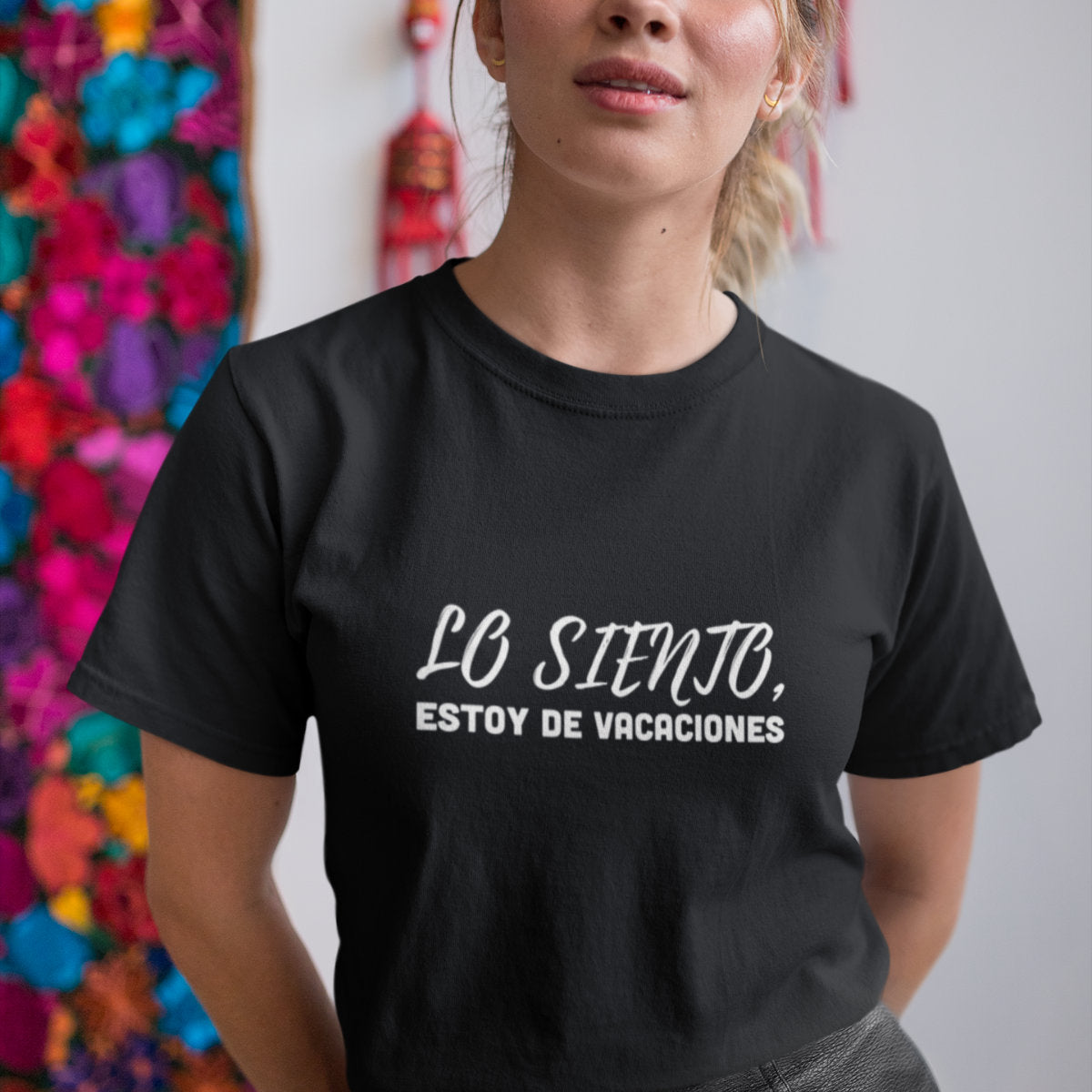 Čierne tričko „Sorry, I'm on vacation“