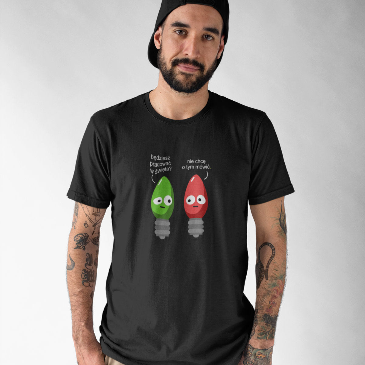 Czarny UNISEX T-shirt Będziesz pracować w święta?