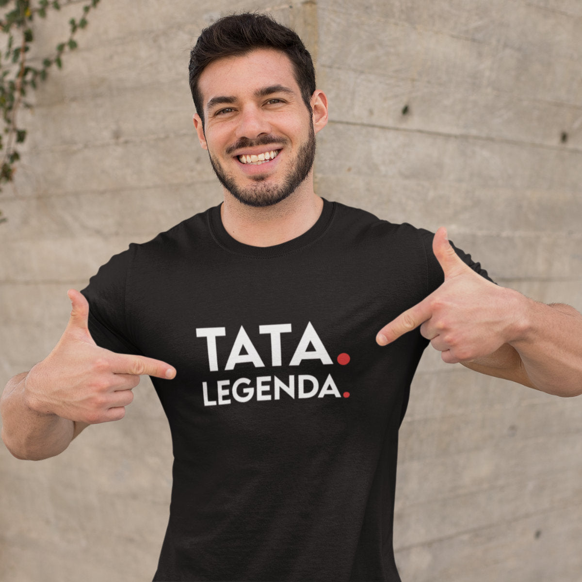 Czarny UNISEX T-shirt Tata. Legenda.