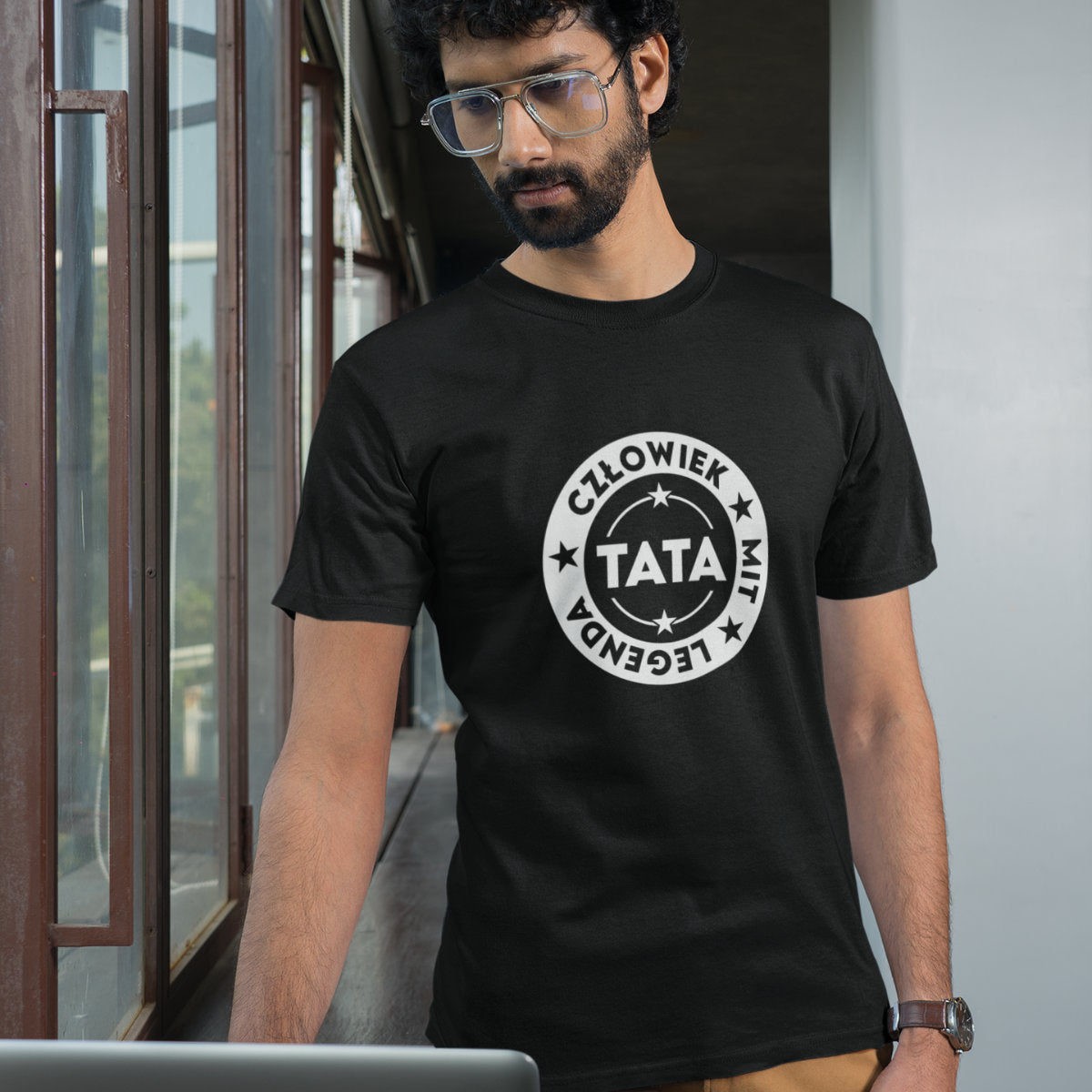 Czarny UNISEX T-shirt Człowiek. Mit. Legenda.