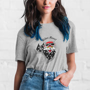 Melanżowy szary T-shirt Biker heart