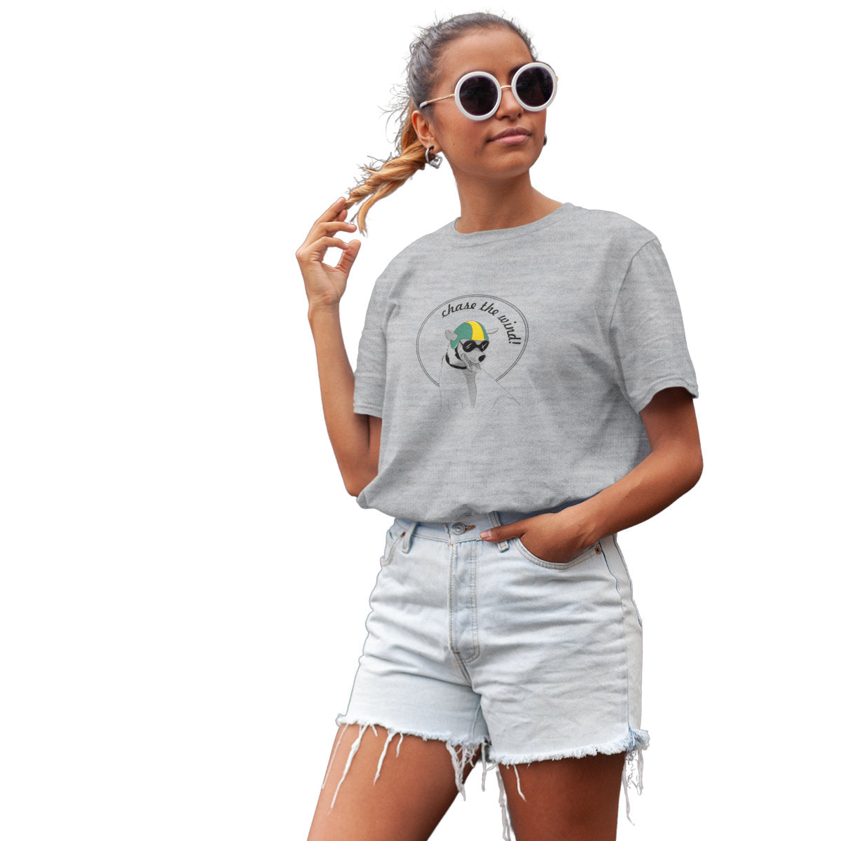 Melange grey T-shirt Chase the wind