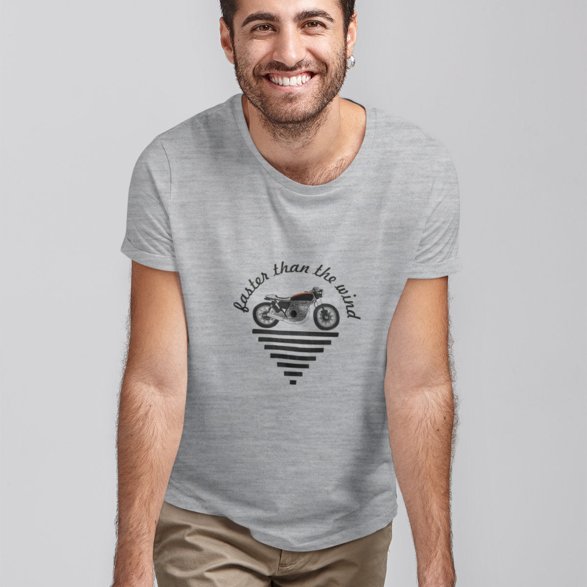 Melanżowa szara T-shirt Faster than the wind