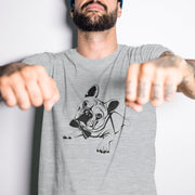 Melanżowa szara T-shirt buldog francuski