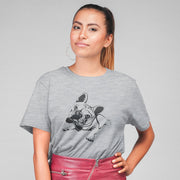 Melanżowa szara T-shirt buldog francuski