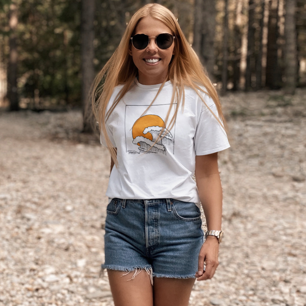 Biele UNISEX tričko „Vlny“