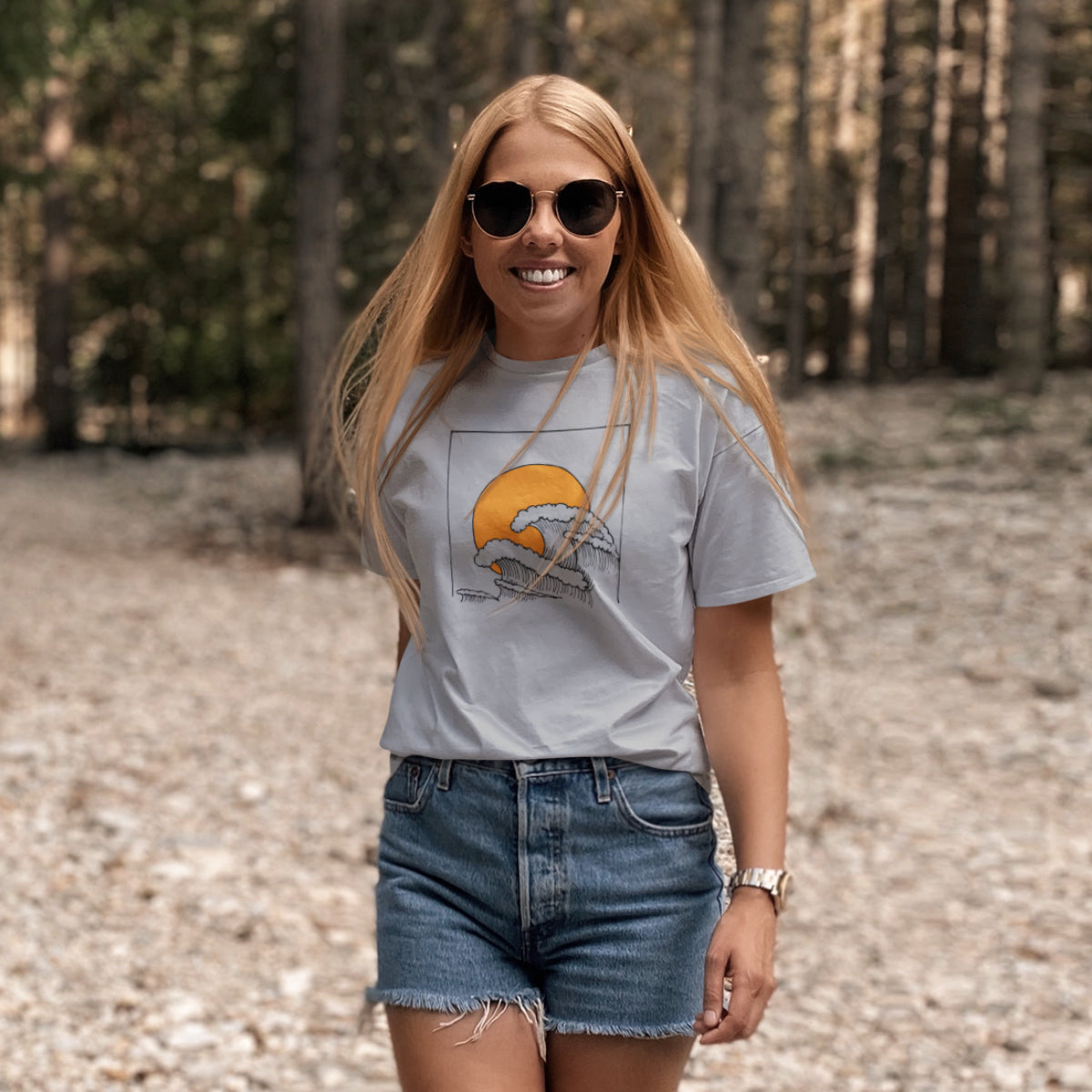 Sivomelírované UNISEX tričko „Vlny“