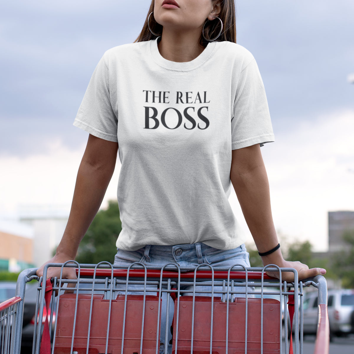 Valged unisex T-särgid paaridele „Ülemus & Tõeline ülemus“