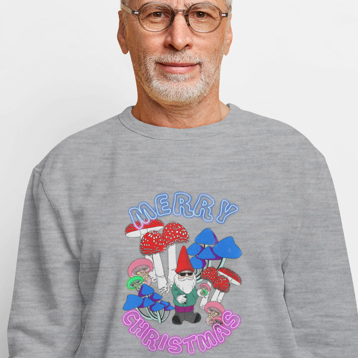 Bluza melanżowa szara Neon Christmas