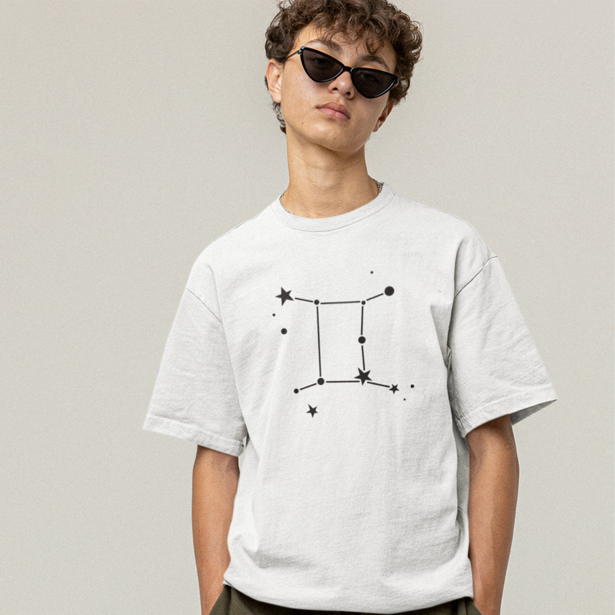 White T-shirt Zodiac Gemini
