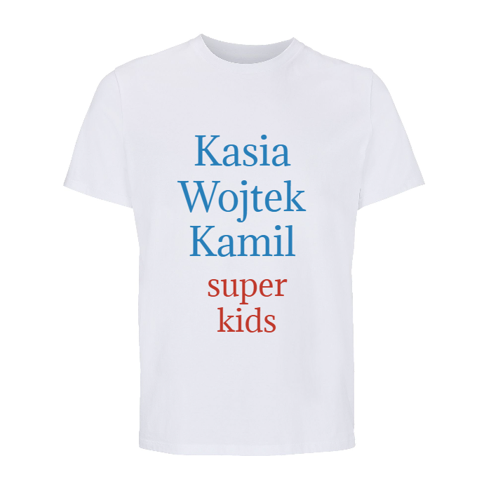 Koszulka z włastnym nadrukiem. Unisex.