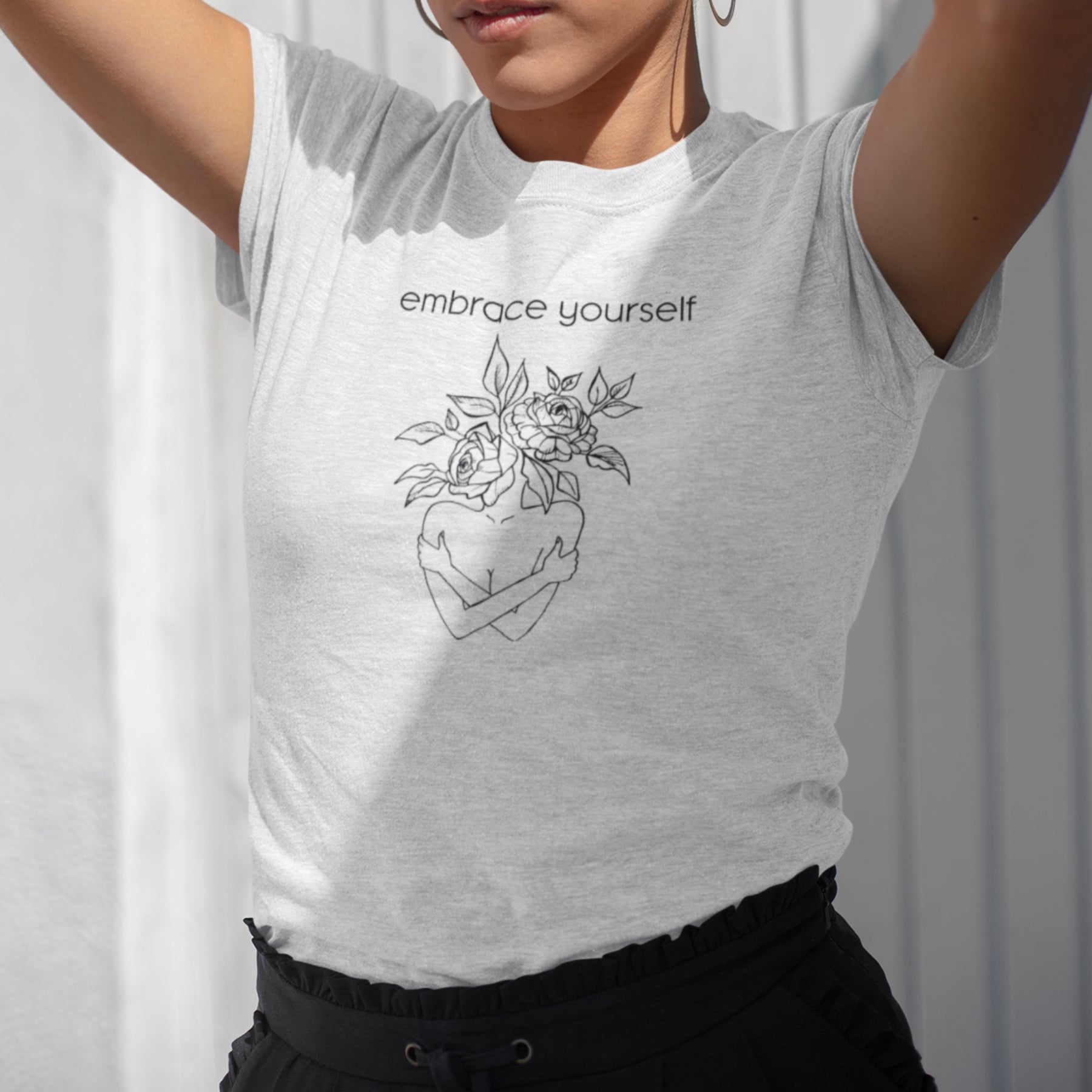 Weißes T-Shirt Umarme dich selbst