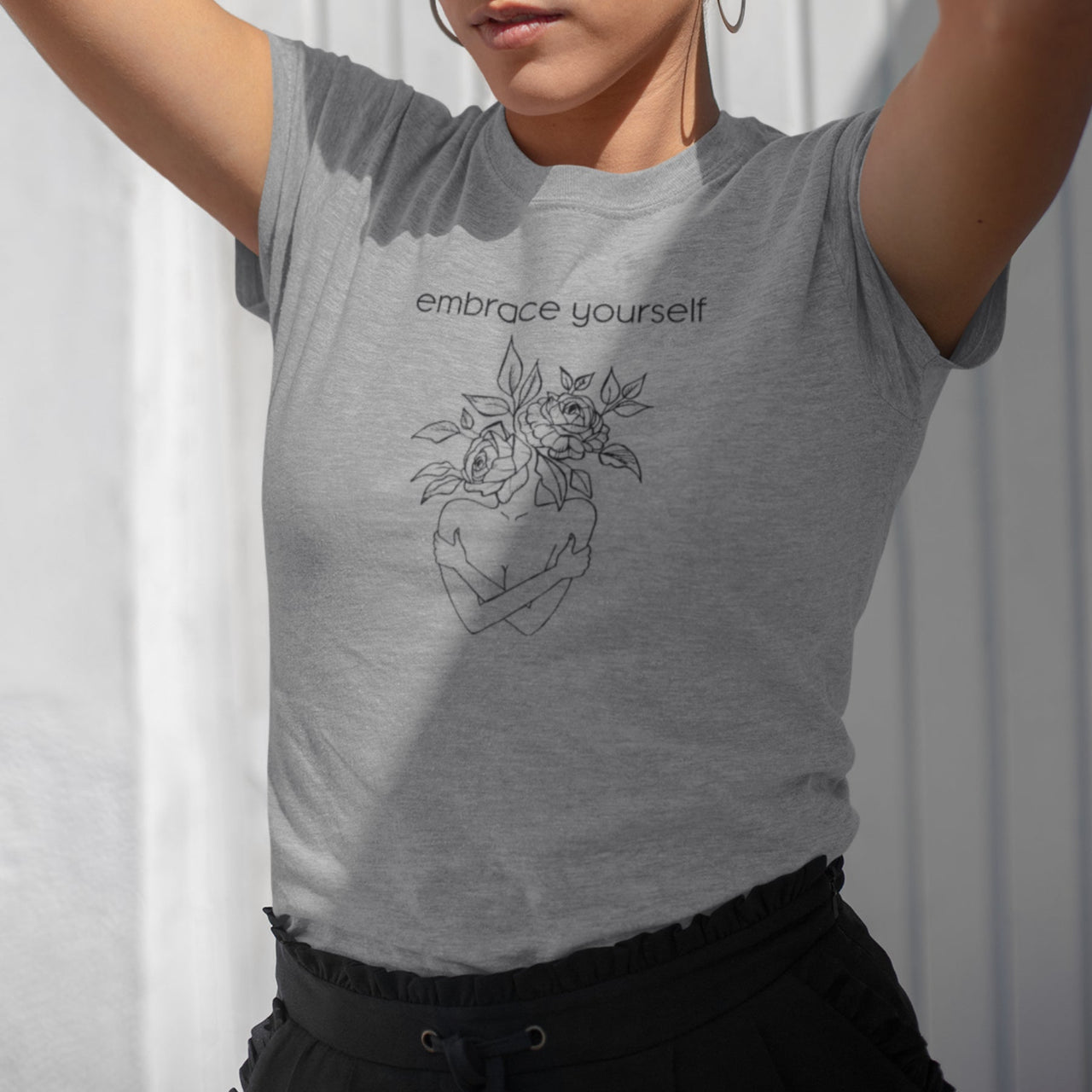 Hall melanžvärvi T-särk Hug Me (UNISEX T-särk)