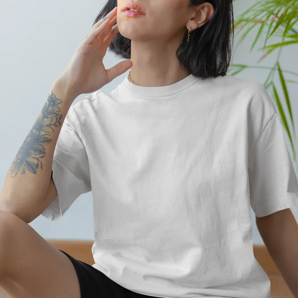 Balti kokvilnas UNISEX T-krekli bez apdrukas