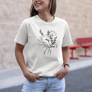 Weißes T-Shirt „Drei Blumen“