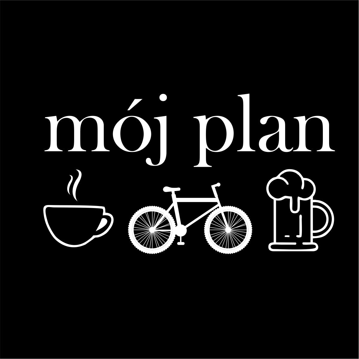 Czarna UNISEX koszulka Mój plan