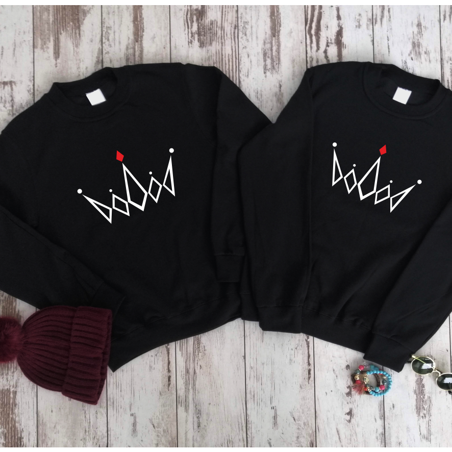 Mustad kapuutsita dressipluusid paaridele „Kroonid“