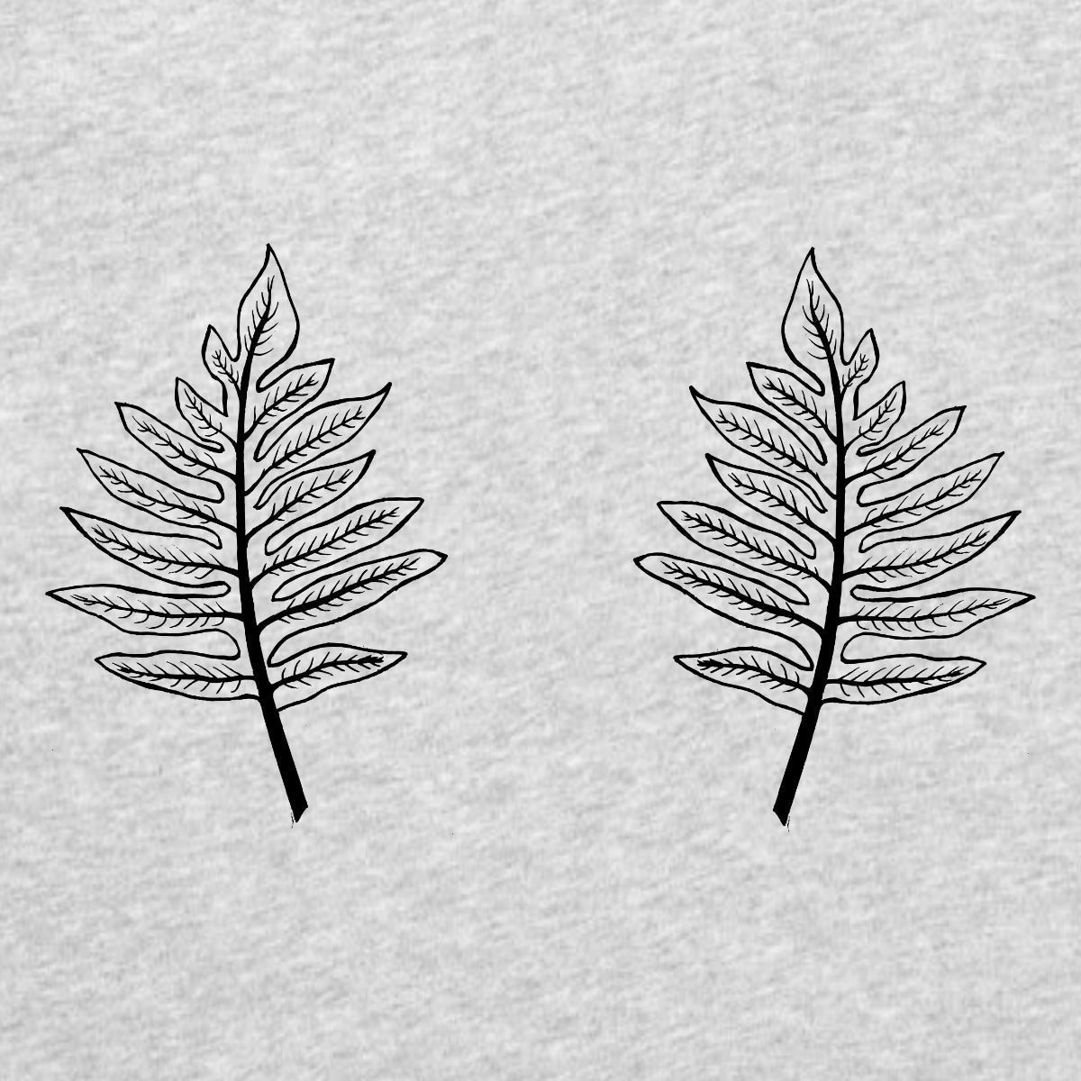 Szaro-melanżowy T-shirt "Dwa liście