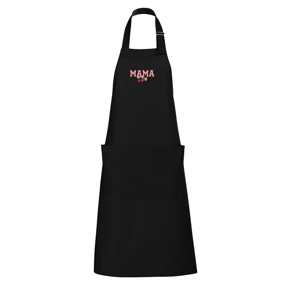 Czarny długi fartuch z kieszeniami Stylowa mama