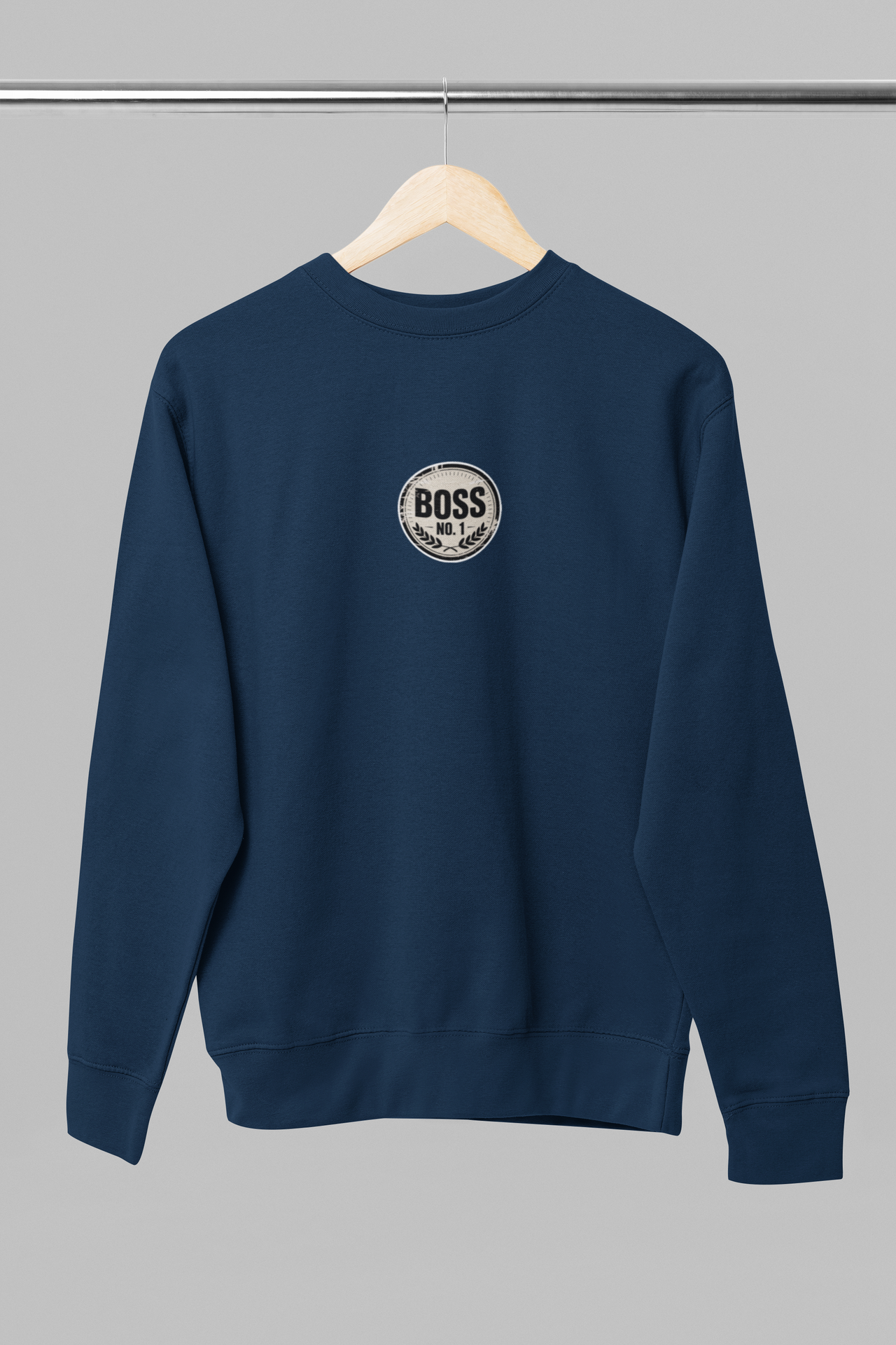 Sininen unisex collegepaita "Boss No1"