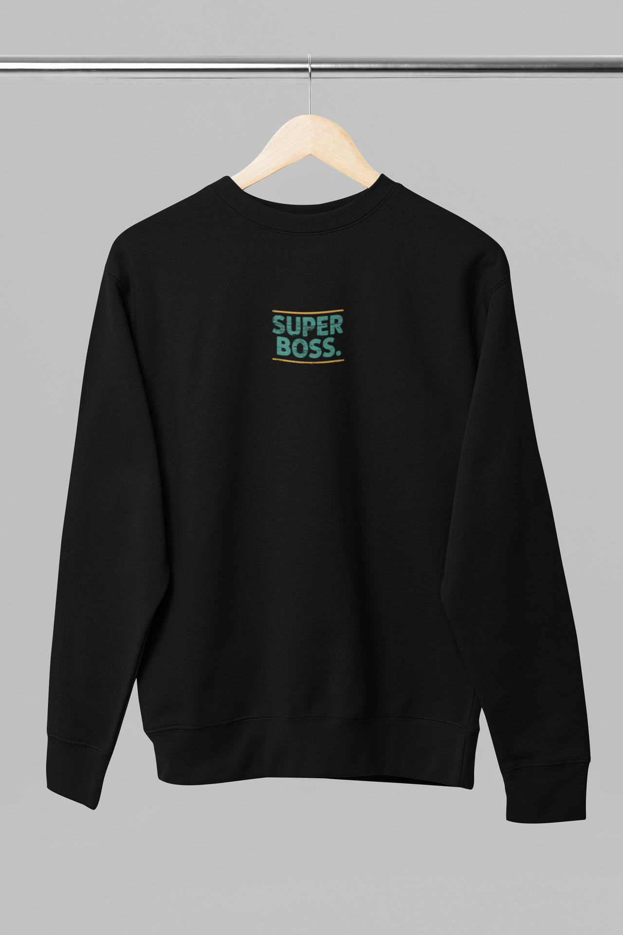 Černá unisex mikina "Super Boss"