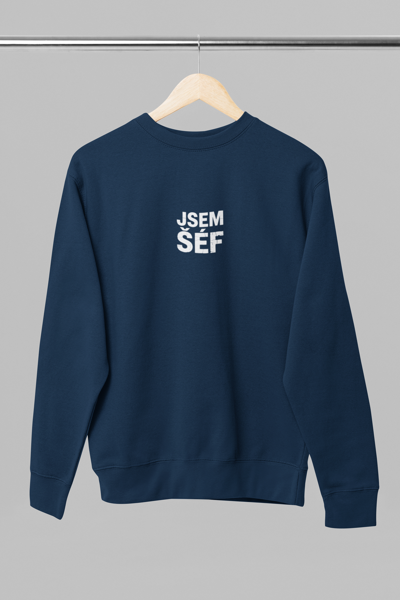 Modrá unisex mikina "Jsem šéf"