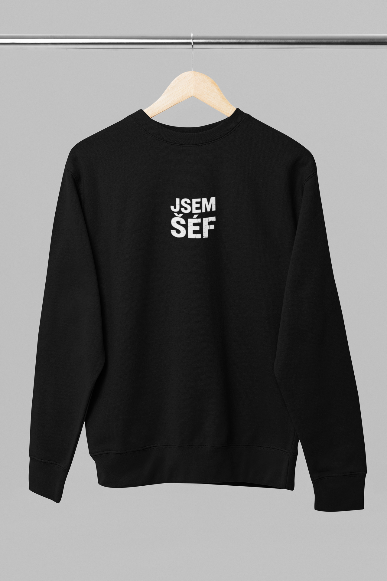 Černá unisex mikina "Jsem šéf"