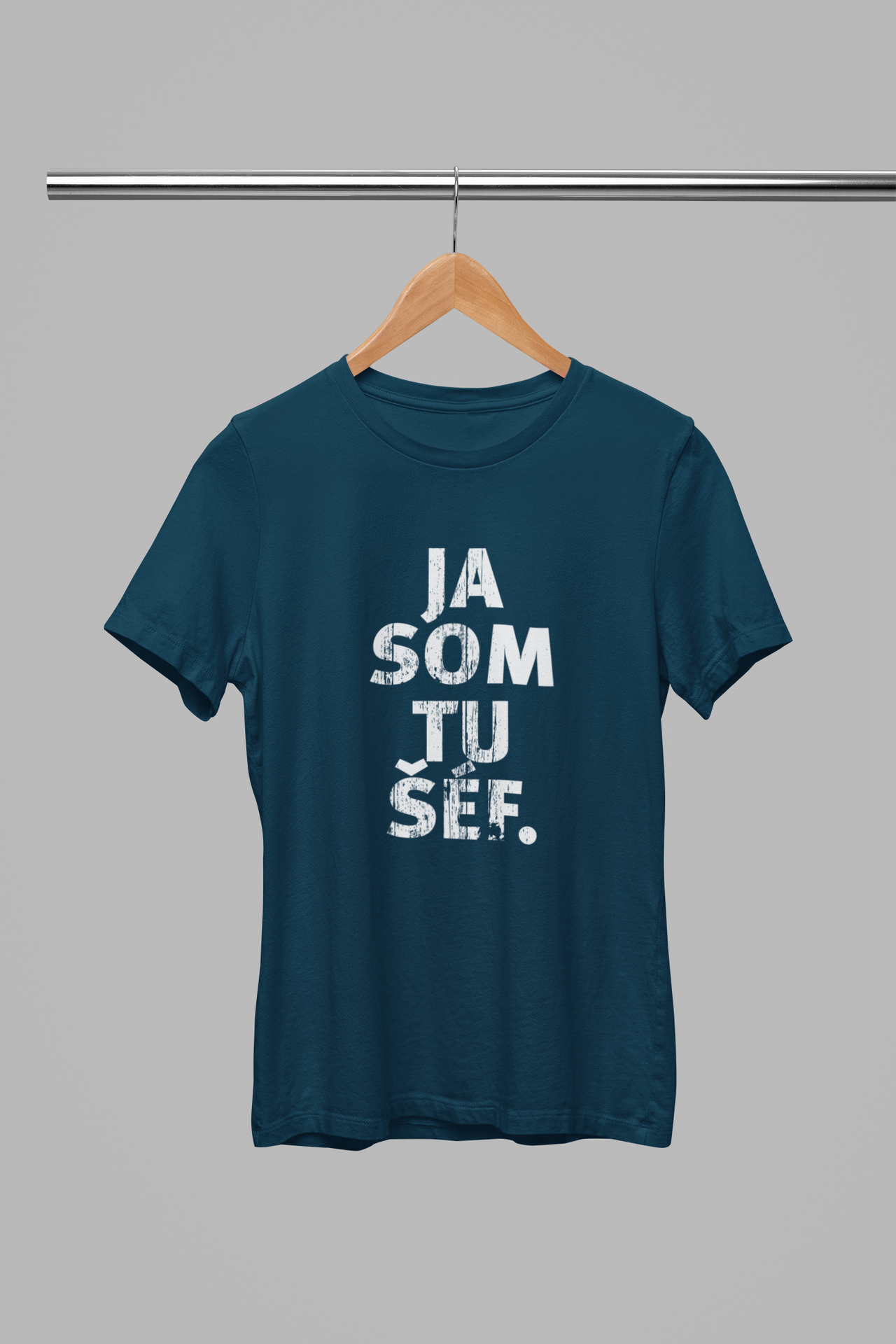 Tmavomodré unisex tričko "Ja som tu šéf"