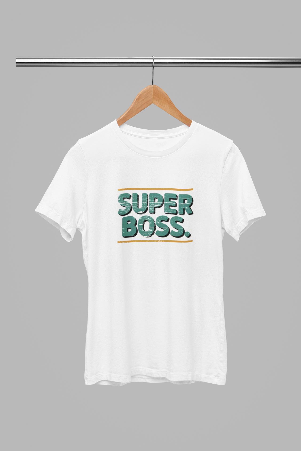 Valkoiset unisex T-paidat "Super Boss"