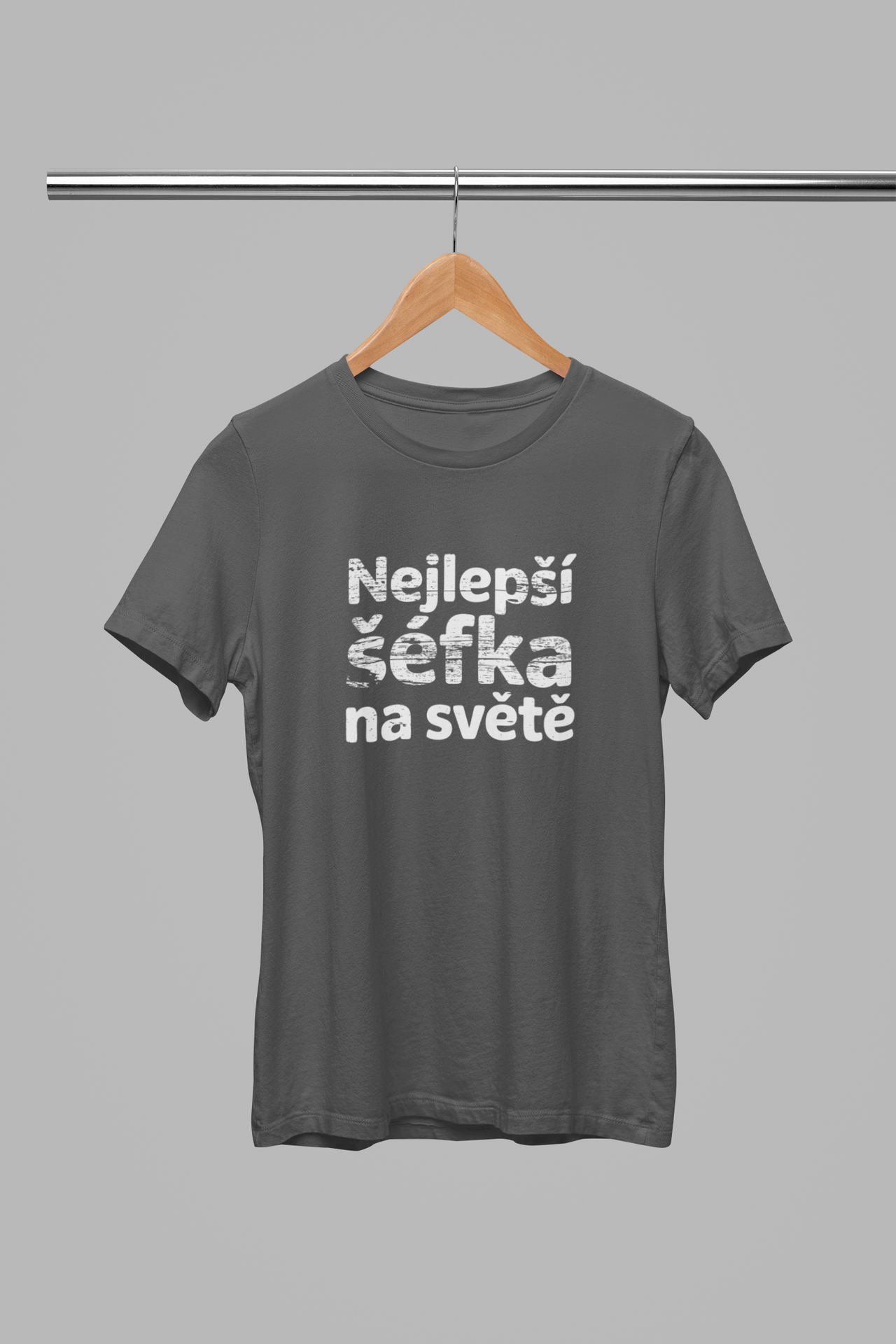 Tmavě šedé unisex tričko "Nejlepší šéfka na světě"