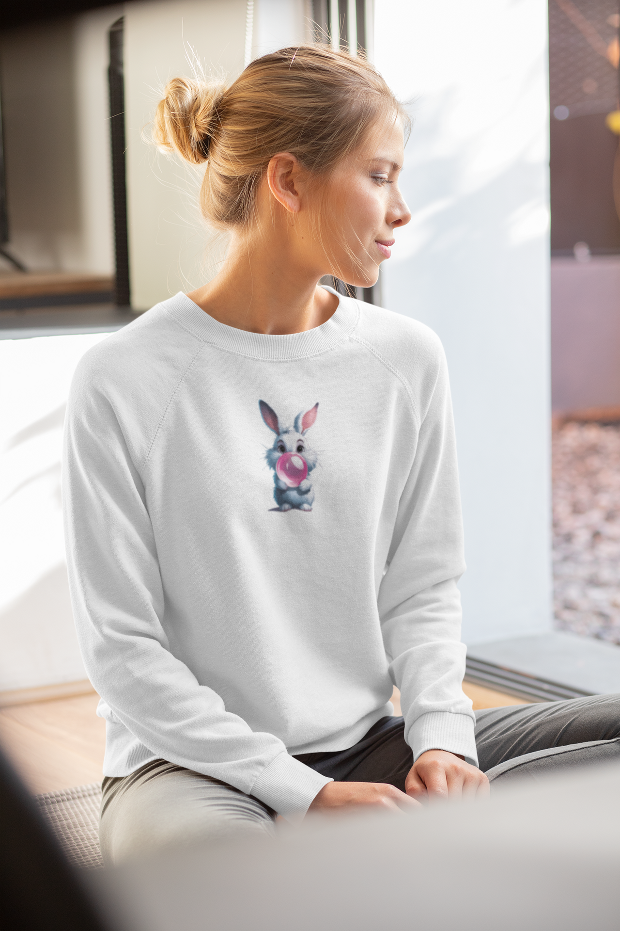 Bluza UNISEX biała Zajączek