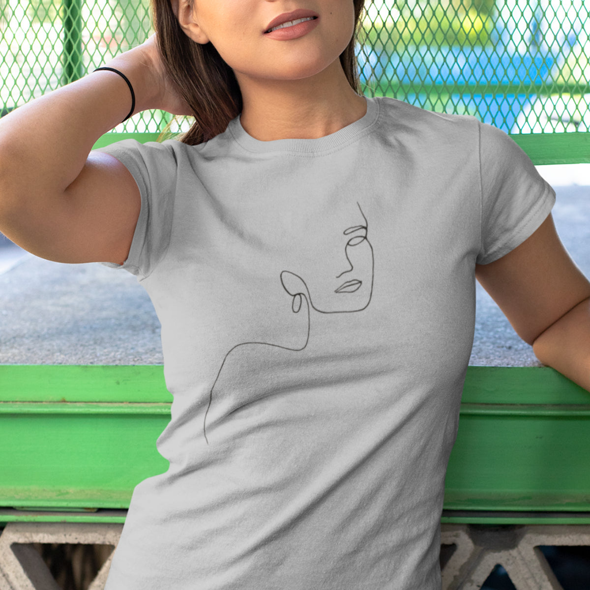 Grau meliertes T-Shirt Mädchen