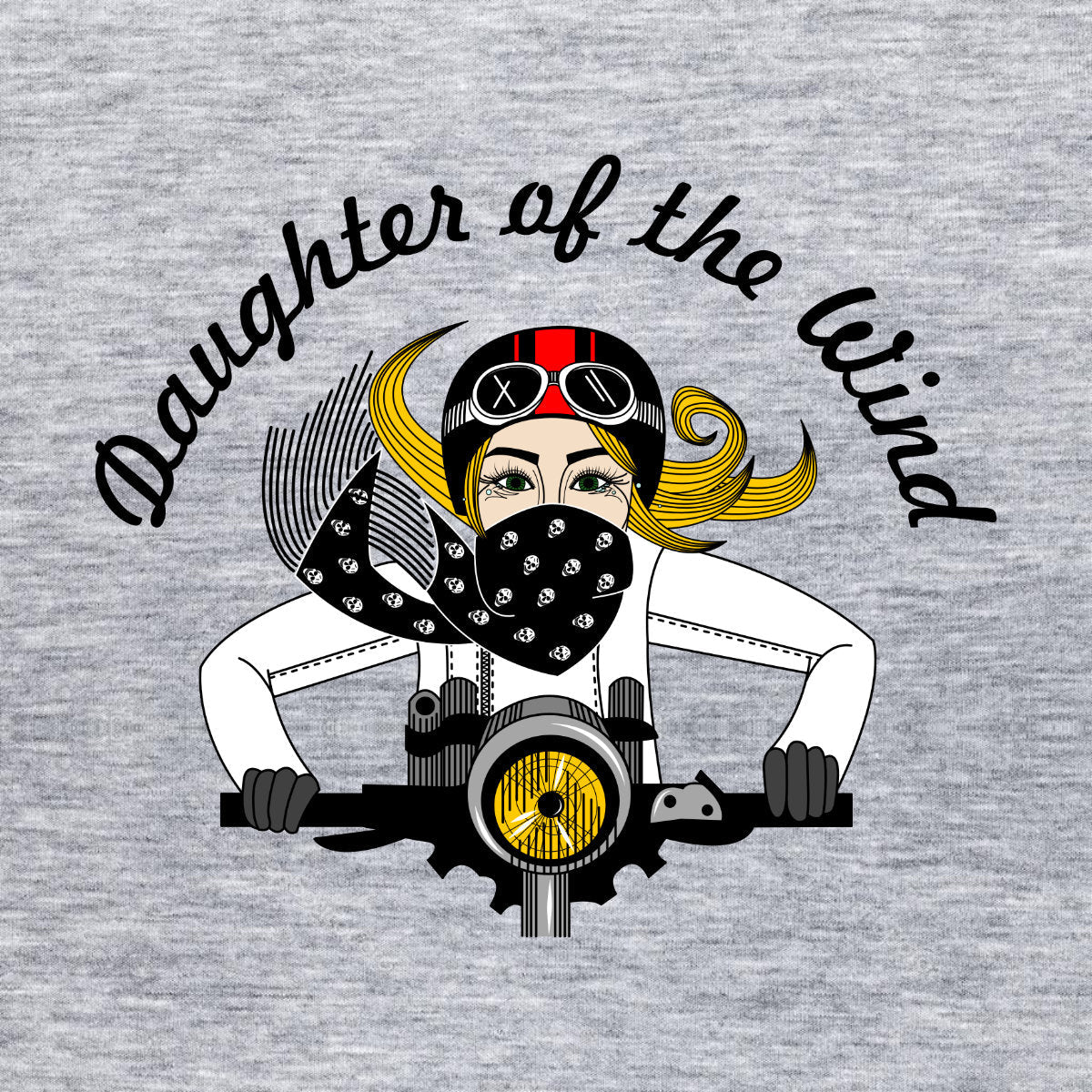 Šedé melírované tričko „Dcéra vetra“