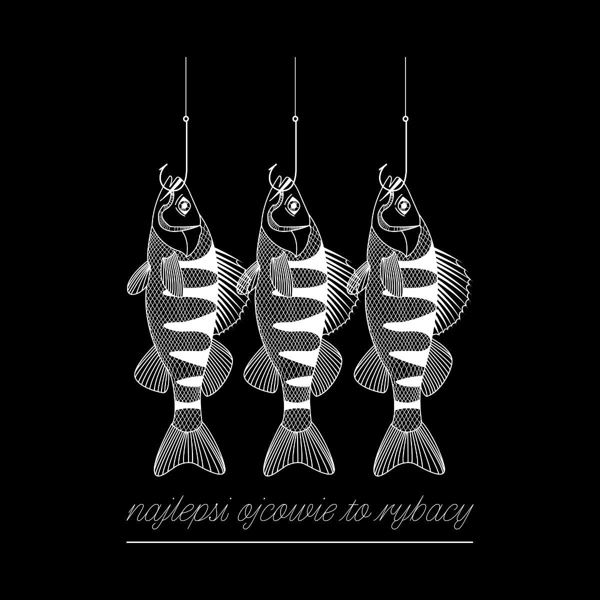 Czarny UNISEX T-shirt Najlepsi ojcowie to rybacy