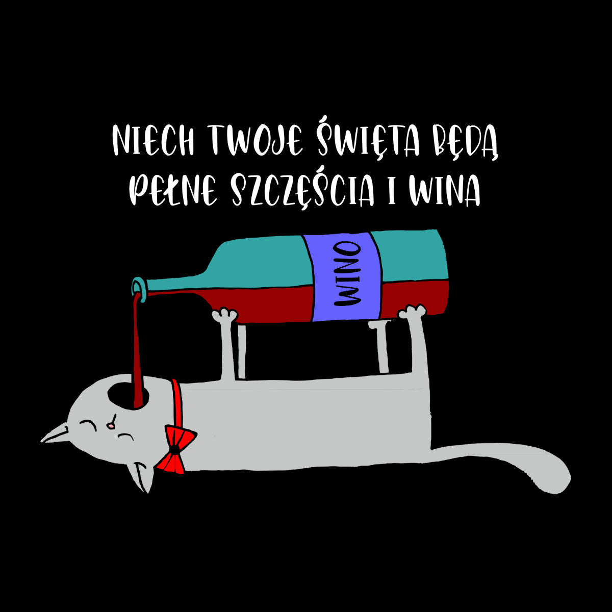 Czarny UNISEX T-shirt Niech Twoje Święta